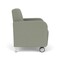 Lesro Siena Lounge Reception Wide Guest Chair w/ Front Casters, Brushed Steel Back Legs, OH Eucalyptus Uph SN1201 - alternate 2